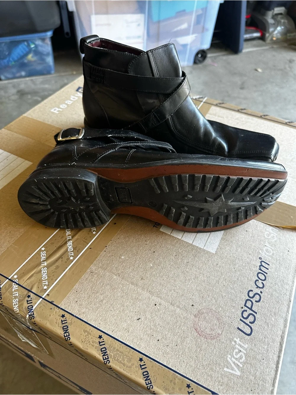 Men's Black Leather Chukka Boots with Cross Strap